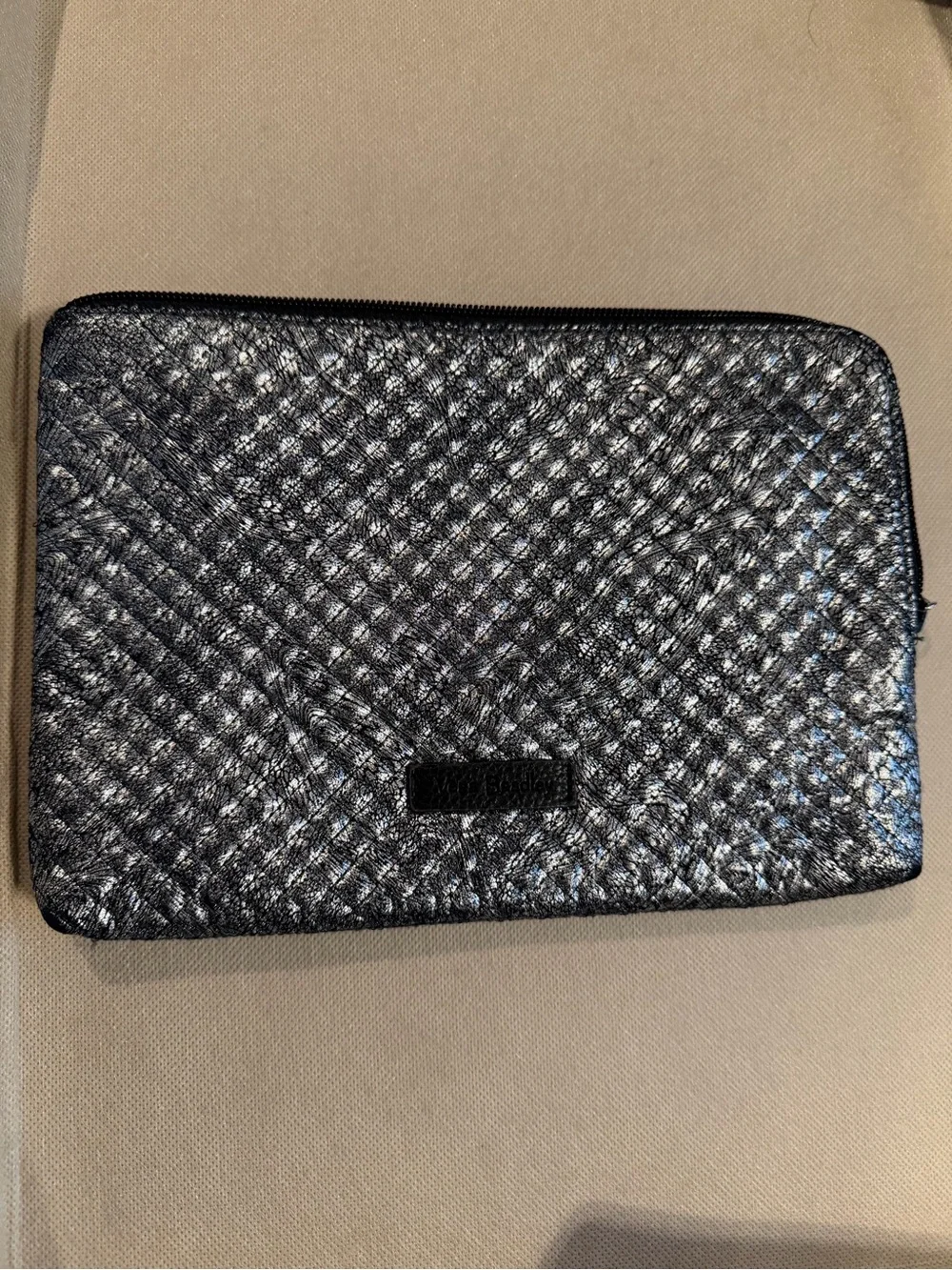 Vera Bradley Quilted Metallic Black Wristlet